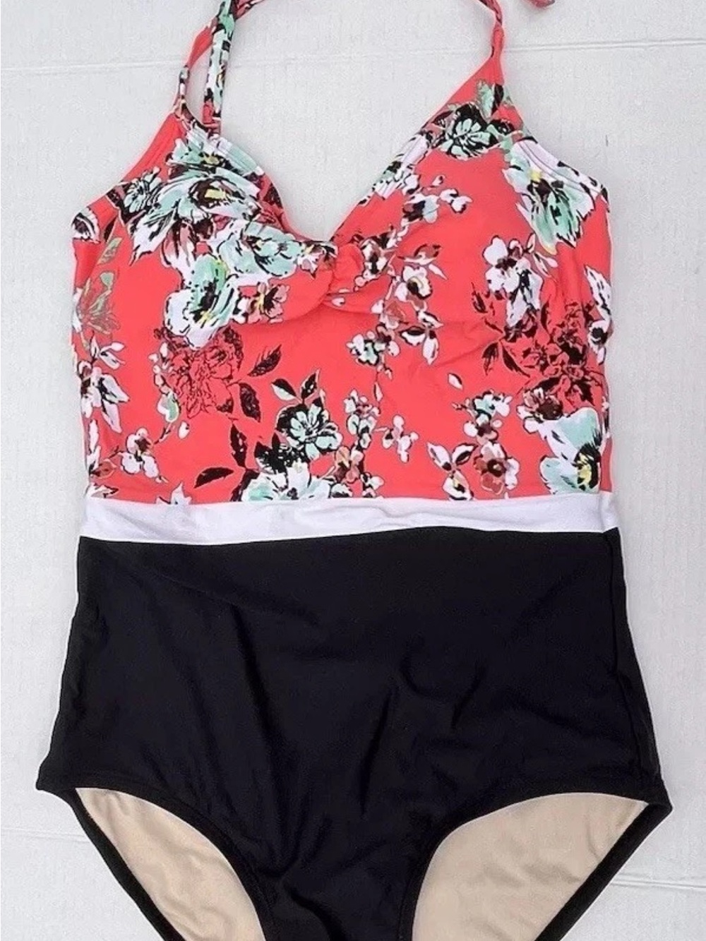Sea Angel Halter One Piece Swimsuit - Coral Floral Size M